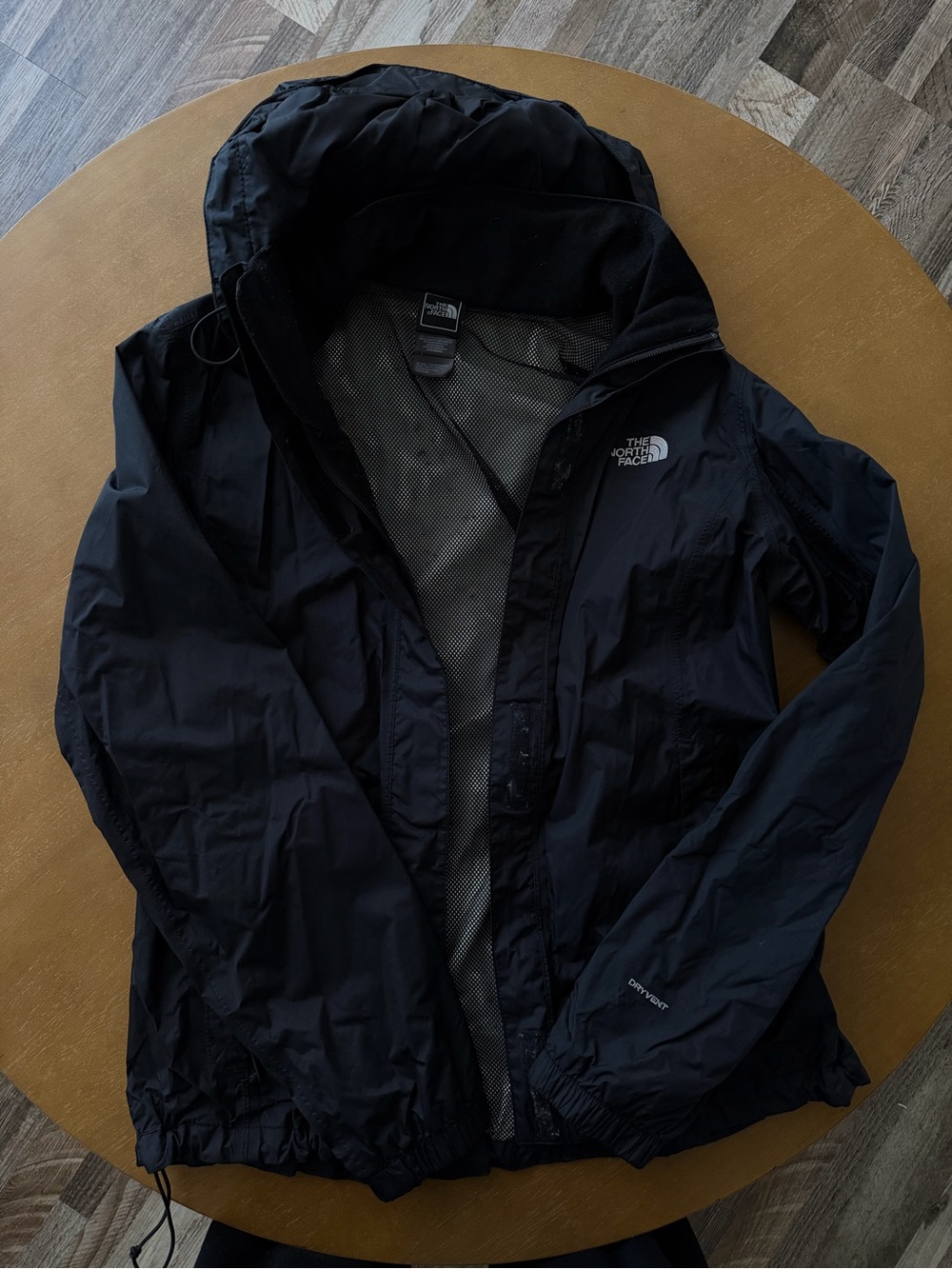 The North Face Black Hooded Rain Shell Jacket